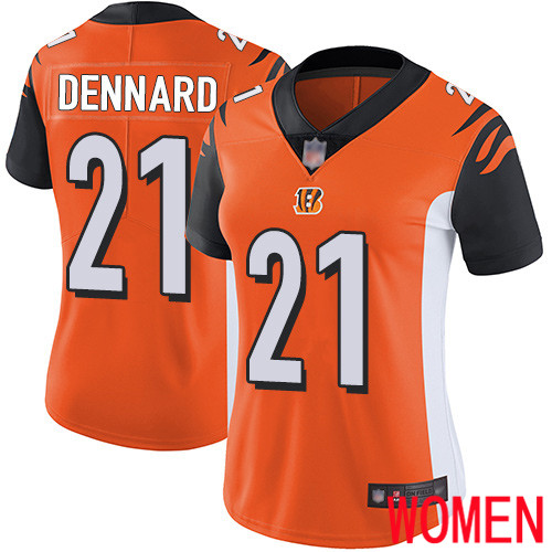 Cincinnati Bengals Limited Orange Women Darqueze Dennard Alternate Jersey NFL Footballl #21 Vapor Untouchable->women nfl jersey->Women Jersey